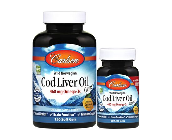 Жирные кислоты Carlson Жир из Печени Трески, Вкус Лимона, Cod Liver Oil Lemon, 150 (CL1384)