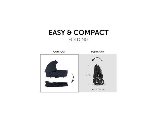 Коляска Hauck 2 в 1 Walk N Care (Dark Navy Blue) (16545-4), изображение 3 Коляска Hauck 2 в 1 Walk N Care (Dark Navy Blue) (16545-4), изображение 3