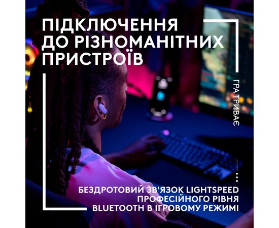 Наушники Logitech FITS True Wireless Gaming Earbuds Black (985-001182), изображение 2