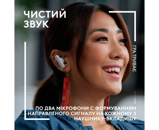 Наушники Logitech FITS True Wireless Gaming Earbuds Black (985-001182), изображение 5