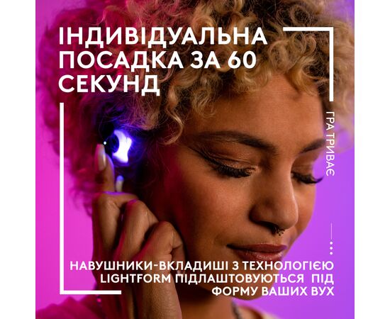 Наушники Logitech FITS True Wireless Gaming Earbuds White (985-001183), изображение 3 Наушники Logitech FITS True Wireless Gaming Earbuds White (985-001183), изображение 3
