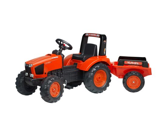 Веломобиль Falk KUBOTA трактор с прицепом, оранжевый. (2060AB)