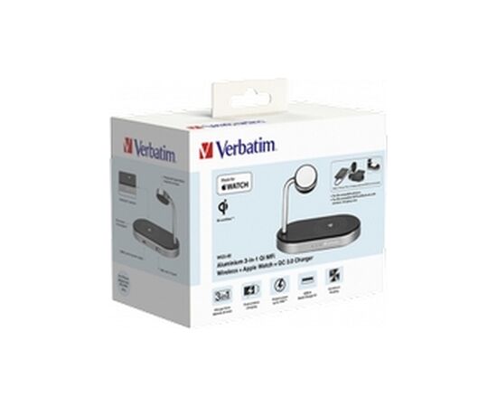 Зарядний пристрій Verbatim 3in1 Apple Watch and iPhone Charging Stand (49556), зображення 9 Зарядний пристрій Verbatim 3in1 Apple Watch and iPhone Charging Stand (49556), зображення 9