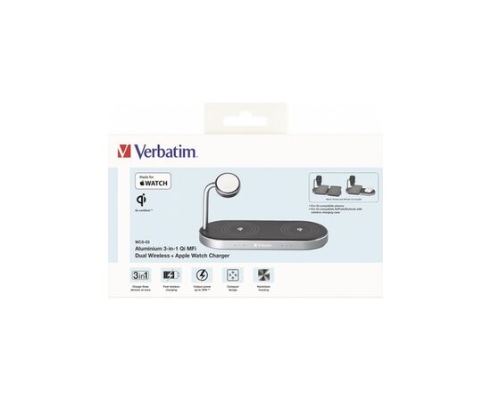 Зарядний пристрій Verbatim 3in1 Apple Watch and Dual iPhone Charging Stand (49557), зображення 10 Зарядний пристрій Verbatim 3in1 Apple Watch and Dual iPhone Charging Stand (49557), зображення 10