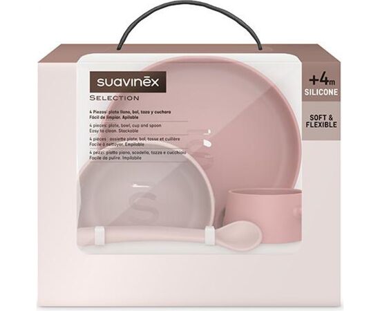 Набор детской посуды Suavinex Colour Essence розовый (401543), изображение 3 Набор детской посуды Suavinex Colour Essence розовый (401543), изображение 3