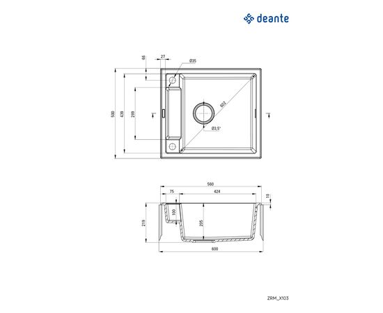 Мийка кухонна Deante Magnetic (ZRM N103), зображення 3 Мийка кухонна Deante Magnetic (ZRM N103), зображення 3
