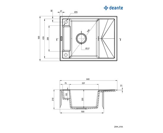Мойка кухонная Deante Magnetic (ZRM G11A), изображение 2 Мойка кухонная Deante Magnetic (ZRM G11A), изображение 2