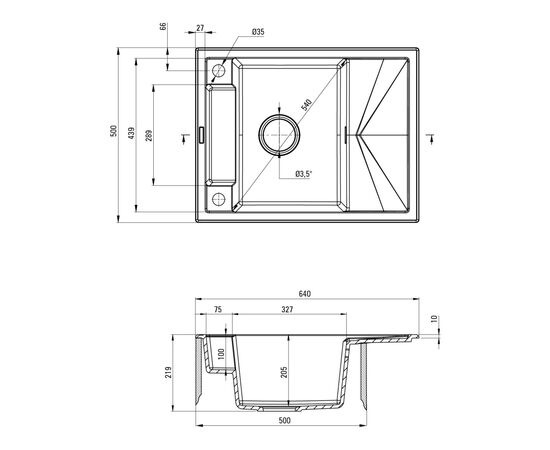Мойка кухонная Deante Magnetic (ZRM N11A), изображение 2 Мойка кухонная Deante Magnetic (ZRM N11A), изображение 2