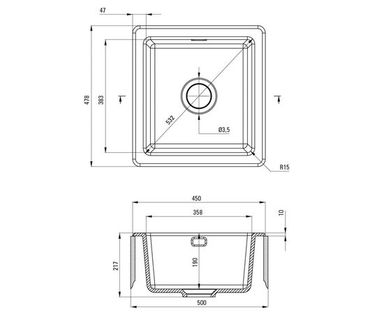 Мийка кухонна Deante Sabor (ZCB C103), зображення 2 Мийка кухонна Deante Sabor (ZCB C103), зображення 2
