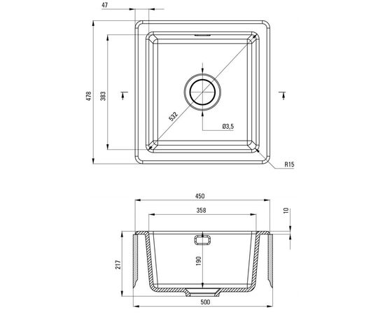 Мийка кухонна Deante Sabor (ZCB N103), зображення 3 Мийка кухонна Deante Sabor (ZCB N103), зображення 3