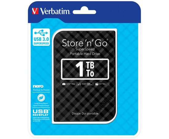 Внешний жесткий диск 2.5" 1TB Verbatim (53194), изображение 4 Внешний жесткий диск 2.5" 1TB Verbatim (53194), изображение 4