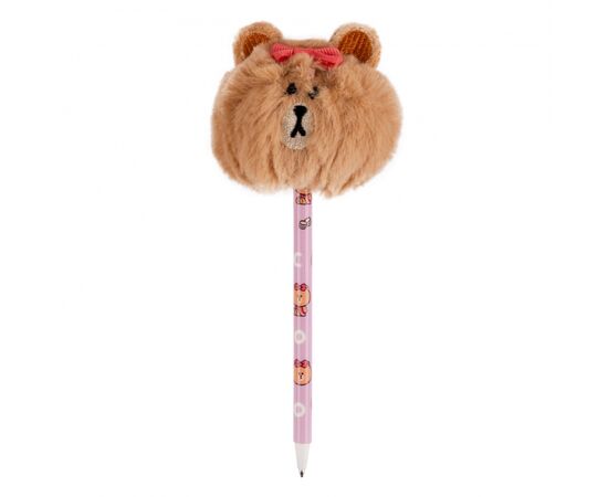 Ручка шариковая Yes пушистая Line Friends' Brown (412111)