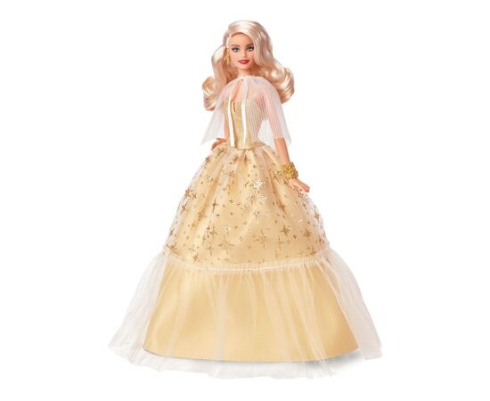 Кукла Barbie коллекционная Праздничная в роскошном золотистом платье (HJX04), изображение 2 Кукла Barbie коллекционная Праздничная в роскошном золотистом платье (HJX04), изображение 2