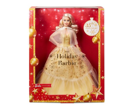 Кукла Barbie коллекционная Праздничная в роскошном золотистом платье (HJX04), изображение 4 Кукла Barbie коллекционная Праздничная в роскошном золотистом платье (HJX04), изображение 4
