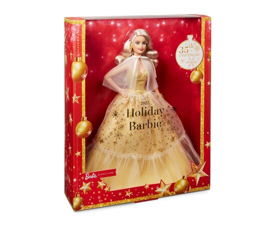 Кукла Barbie коллекционная Праздничная в роскошном золотистом платье (HJX04), изображение 5 Кукла Barbie коллекционная Праздничная в роскошном золотистом платье (HJX04), изображение 5