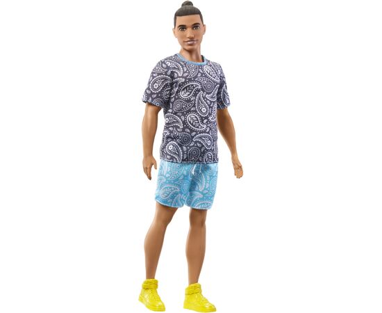 Кукла Barbie Fashionistas Кен в футболке с узором пейсли (HPF80)
