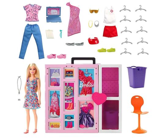 Аксесуар до ляльки Barbie Двоповерхова шафа мрії з лялькою (HGX57), зображення 3 Аксесуар до ляльки Barbie Двоповерхова шафа мрії з лялькою (HGX57), зображення 3