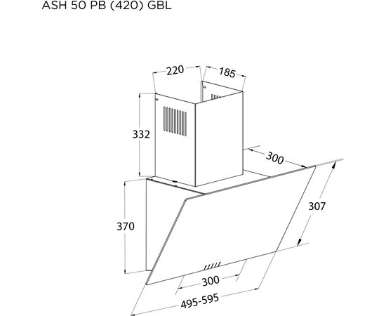 Вытяжка кухонная Pyramida ASH 50 PB (420) GBL, изображение 9 Вытяжка кухонная Pyramida ASH 50 PB (420) GBL, изображение 9