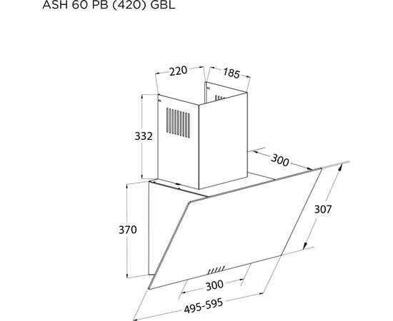 Вытяжка кухонная Pyramida ASH 60 PB (420) GBL, изображение 6 Вытяжка кухонная Pyramida ASH 60 PB (420) GBL, изображение 6