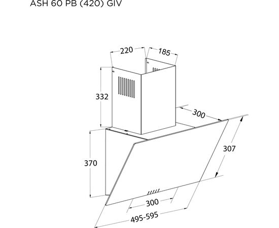Вытяжка кухонная Pyramida ASH 60 PB (420) GIV, изображение 9 Вытяжка кухонная Pyramida ASH 60 PB (420) GIV, изображение 9