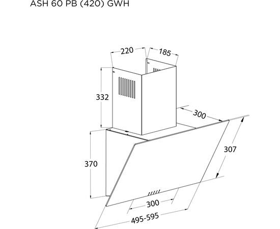 Вытяжка кухонная Pyramida ASH 60 PB (420) GWH, изображение 9 Вытяжка кухонная Pyramida ASH 60 PB (420) GWH, изображение 9