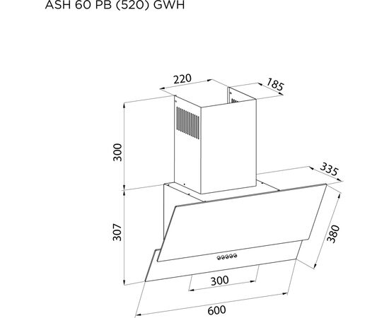 Вытяжка кухонная Pyramida ASH 60 PB (520) GWH, изображение 9 Вытяжка кухонная Pyramida ASH 60 PB (520) GWH, изображение 9