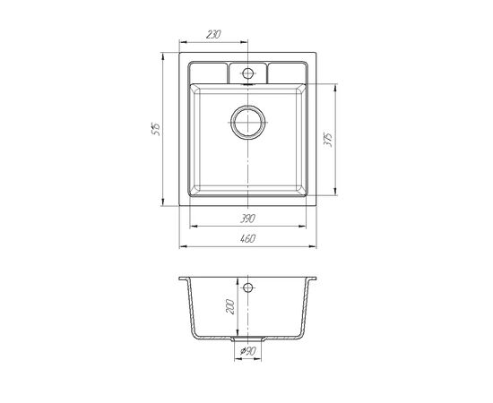 Мийка кухонна ROMZHA Adiere Maro (801) (RO43530), зображення 2
