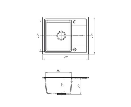 Мийка кухонна ROMZHA Cerand Seda (601) (RO43454), зображення 2 Мийка кухонна ROMZHA Cerand Seda (601) (RO43454), зображення 2