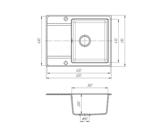 Мойка кухонная ROMZHA Jorum 65 Grafit (201) (RO410497), изображение 2 Мойка кухонная ROMZHA Jorum 65 Grafit (201) (RO410497), изображение 2