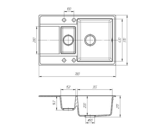 Мойка кухонная ROMZHA Jorum 78D Piesok (301) (RO43338), изображение 2 Мойка кухонная ROMZHA Jorum 78D Piesok (301) (RO43338), изображение 2