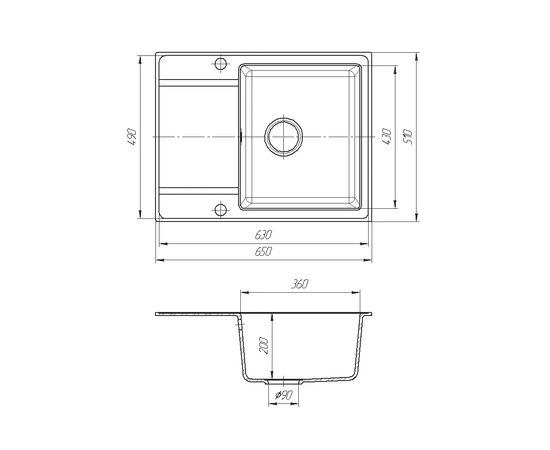 Мийка кухонна ROMZHA Jorum 65 Maro (801) (RO43535), зображення 2 Мийка кухонна ROMZHA Jorum 65 Maro (801) (RO43535), зображення 2