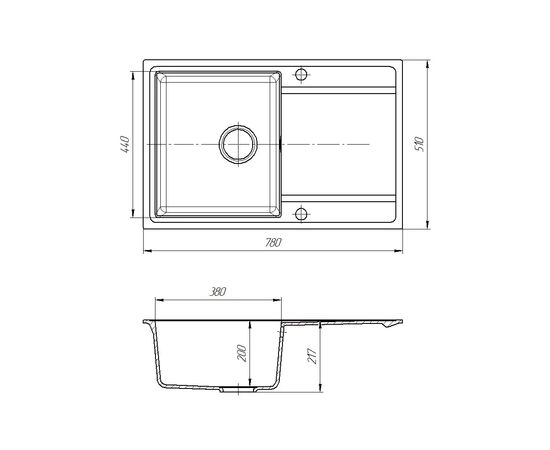Мойка кухонная ROMZHA Jorum 78 Antracit (901) (RO43464), изображение 2 Мойка кухонная ROMZHA Jorum 78 Antracit (901) (RO43464), изображение 2