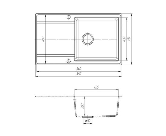 Мойка кухонная ROMZHA Jorum 86 Grafit (201) (RO410505), изображение 2 Мойка кухонная ROMZHA Jorum 86 Grafit (201) (RO410505), изображение 2