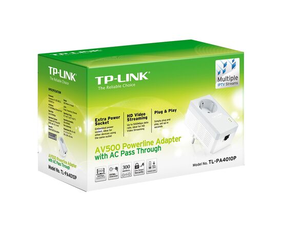Адаптер Powerline TP-Link TL-PA4010P KIT, изображение 5 Адаптер Powerline TP-Link TL-PA4010P KIT, изображение 5