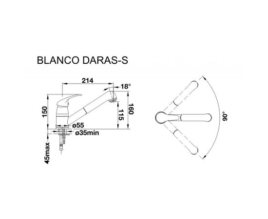 Смеситель Blanco DARAS-S хром (517731), изображение 2 Смеситель Blanco DARAS-S хром (517731), изображение 2