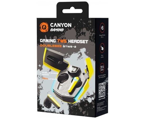 Наушники Canyon GTWS-2 Gaming Yellow (CND-GTWS2Y), изображение 6 Наушники Canyon GTWS-2 Gaming Yellow (CND-GTWS2Y), изображение 6