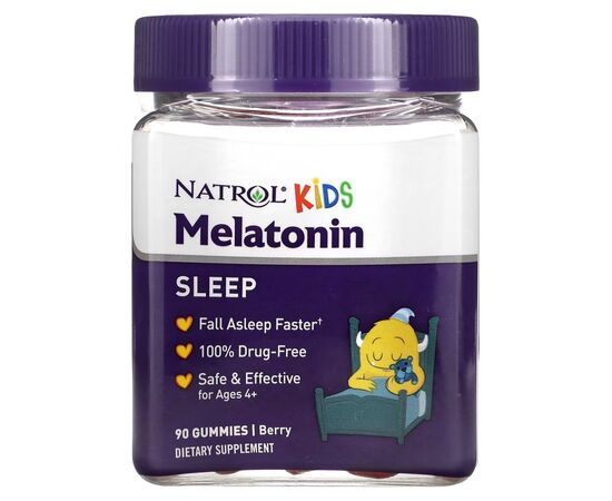 Аминокислота Natrol Мелатонин для детей от 4 лет, 1 мг, вкус ягод, Melatonin, Ages 4+, (NTL07530)