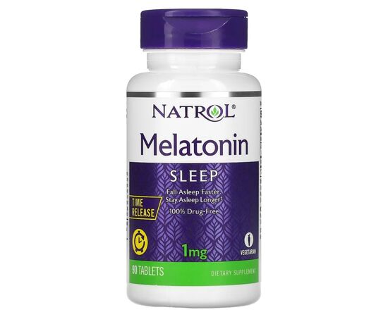 Аминокислота Natrol Мелатонин с замедленным высвобождением, 1 мг, Melatonin, Time R (WHS-30500)