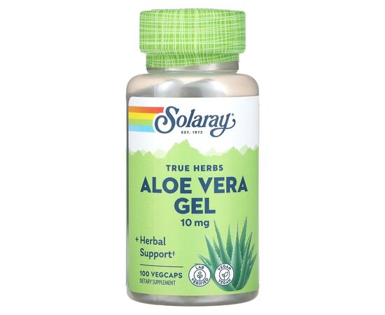 Травы Solaray Алоэ вера, концентрированный гель, 10 мг, Aloe Vera Gel, 100 вег (SOR00120)