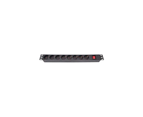 Силовой блок Eserver 19" 8 розеток, выкл., алюм. корпус PDU 220В, 16А (WT-2261A-GER-8WAY)