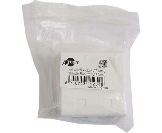 Компьютерная розетка Atcom RJ45 x2 UTP cat.6 (60252), изображение 2 Компьютерная розетка Atcom RJ45 x2 UTP cat.6 (60252), изображение 2