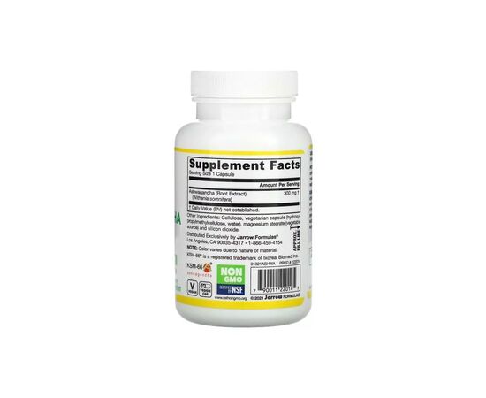 Витаминно-минеральный комплекс Jarrow Formulas Ашваганда, Ashwagandha, 120 вегетарианских капсул (JRW-22014), изображение 2 Витаминно-минеральный комплекс Jarrow Formulas Ашваганда, Ashwagandha, 120 вегетарианских капсул (JRW-22014), изображение 2