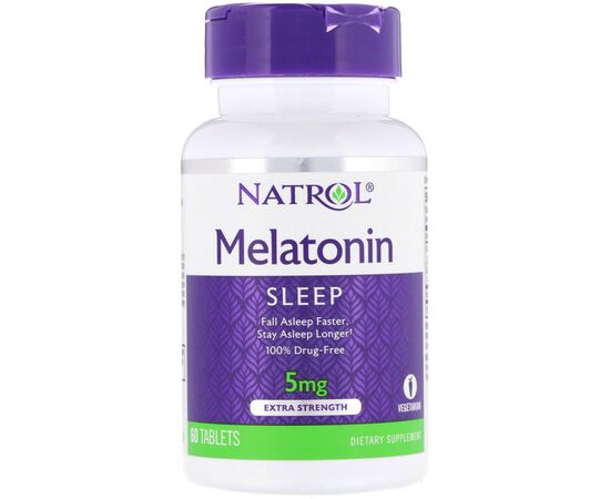 Витаминно-минеральный комплекс Natrol Мелатонин, С Повышенной Силой Действия, 5 мг, 60 таблето (NTL-04462)