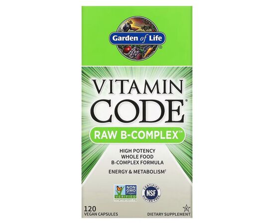 Витаминно-минеральный комплекс Garden of Life Сырые Витамины В-комплекс, RAW B-Complex, 120 вегетарианских к (GOL-11650)