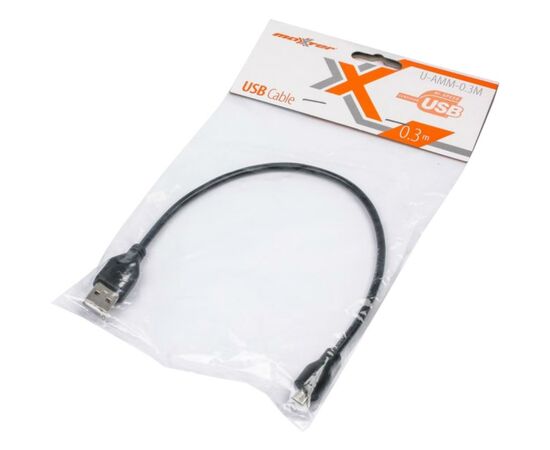 Дата кабель USB 2.0 AM to Micro 5P 0.3m Maxxter (U-AMM-0.3M), изображение 2 Дата кабель USB 2.0 AM to Micro 5P 0.3m Maxxter (U-AMM-0.3M), изображение 2