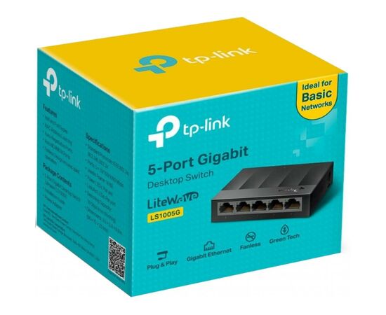 Коммутатор сетевой TP-Link LS1005G, изображение 2 Коммутатор сетевой TP-Link LS1005G, изображение 2