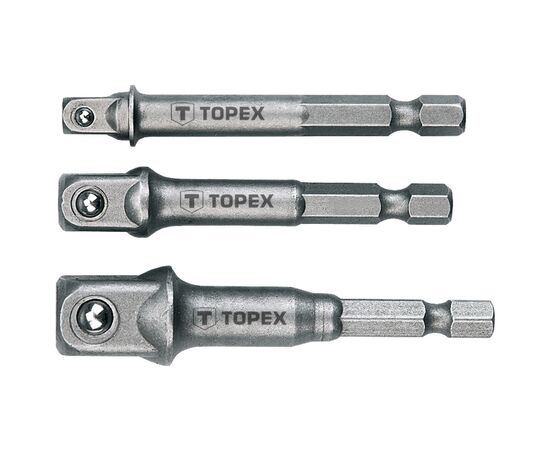 Адаптер для інструменту Topex для торцевих головок, набір 1/2,1/4,3/8 (38D151)