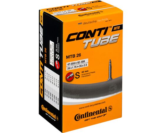 Велосипедна камера Continental MTB 26"x1.75-2.5 47-559 / 62-559 RE PR42mm (181631)