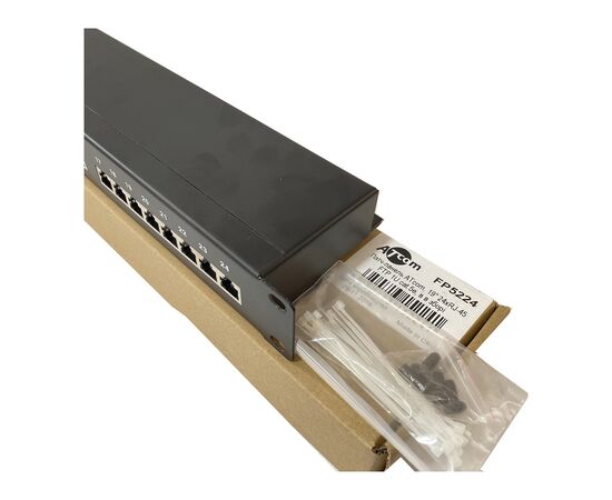 Патч-панель Atcom 19" 24 порта FTP 1U cat.5e with cable organizer (FP5224)