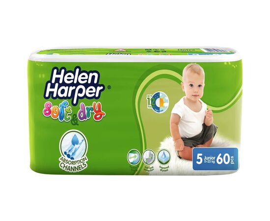 Подгузник Helen Harper Soft&Dry Junior 11 - 25 кг 60 шт (5411416060215), изображение 2 Подгузник Helen Harper Soft&Dry Junior 11 - 25 кг 60 шт (5411416060215), изображение 2